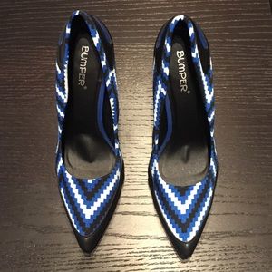 Blue Multi-Tone sky high stiletos